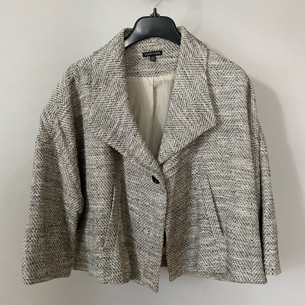 Eileen Fisher Textured Knit Swing Jacket
